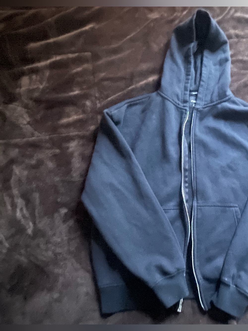 RSQ Black Oversized Zip Hoodie